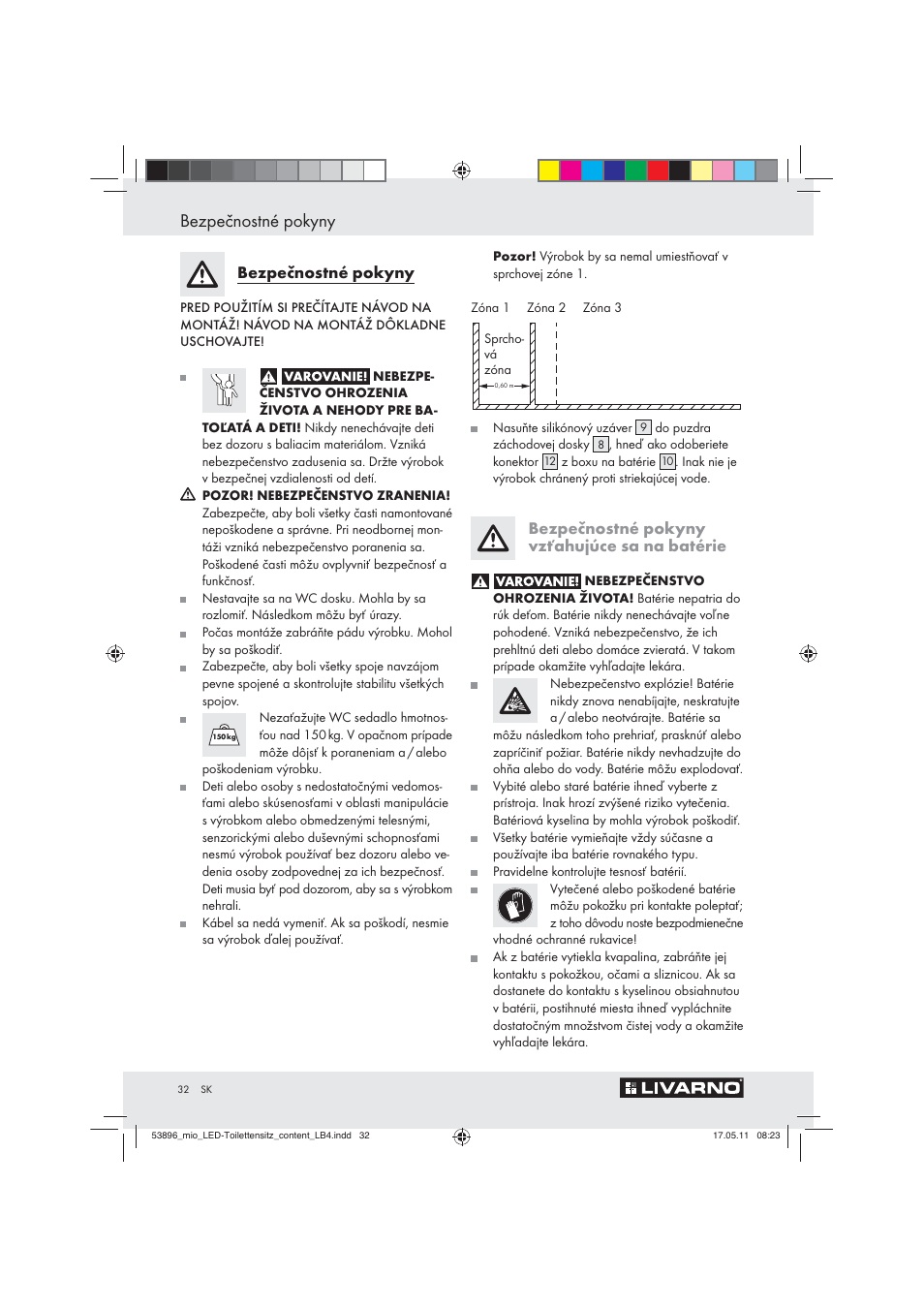 Bezpečnostné pokyny | Miomare Z30397 User Manual | Page 30 / 42