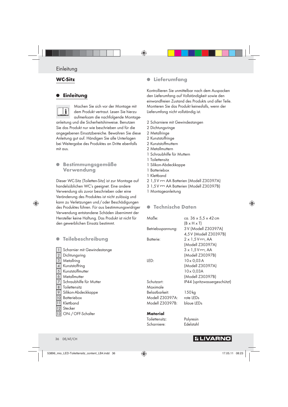 Einleitung | Miomare Z30397 User Manual | Page 34 / 42