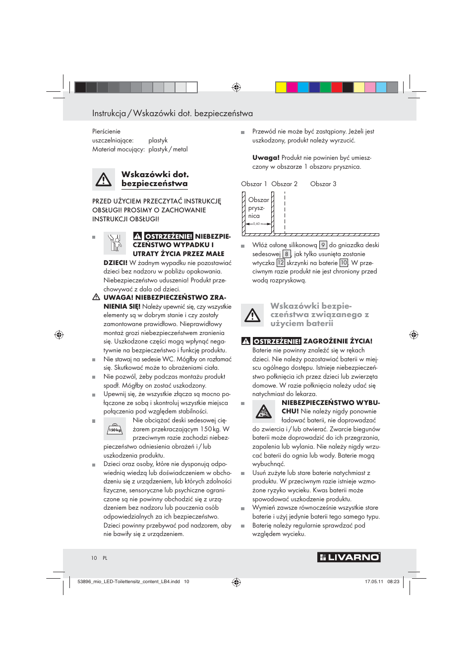 Instrukcja / wskazówki dot. bezpieczeństwa | Miomare Z30397 User Manual | Page 8 / 42