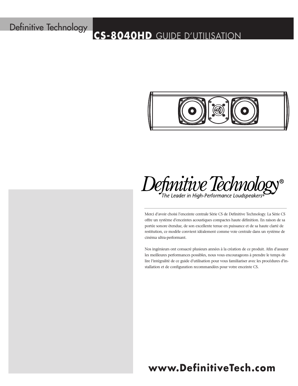 Definitive Technology CS-8040HD User Manual | Page 5 / 12