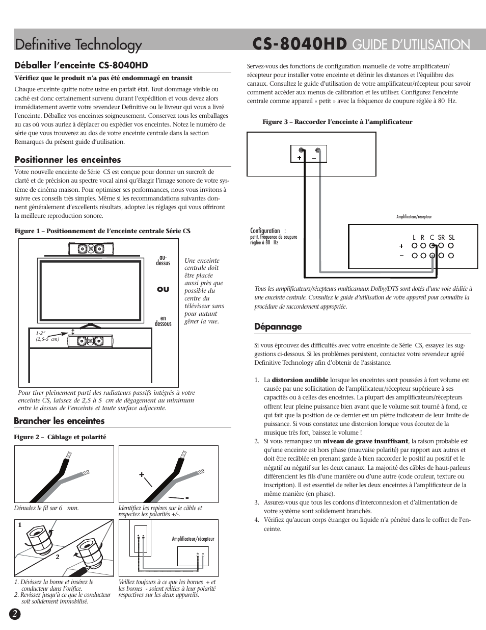 Cs-8040hd, Definitive technology, Guide d’utilisation | Definitive Technology CS-8040HD User Manual | Page 6 / 12