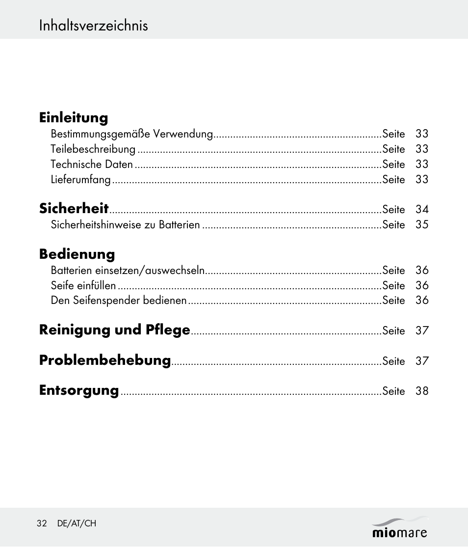 Miomare Z30562 User Manual | Page 32 / 39