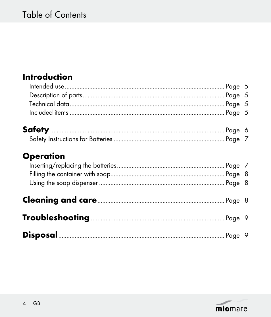 Miomare Z30562 User Manual | Page 4 / 54