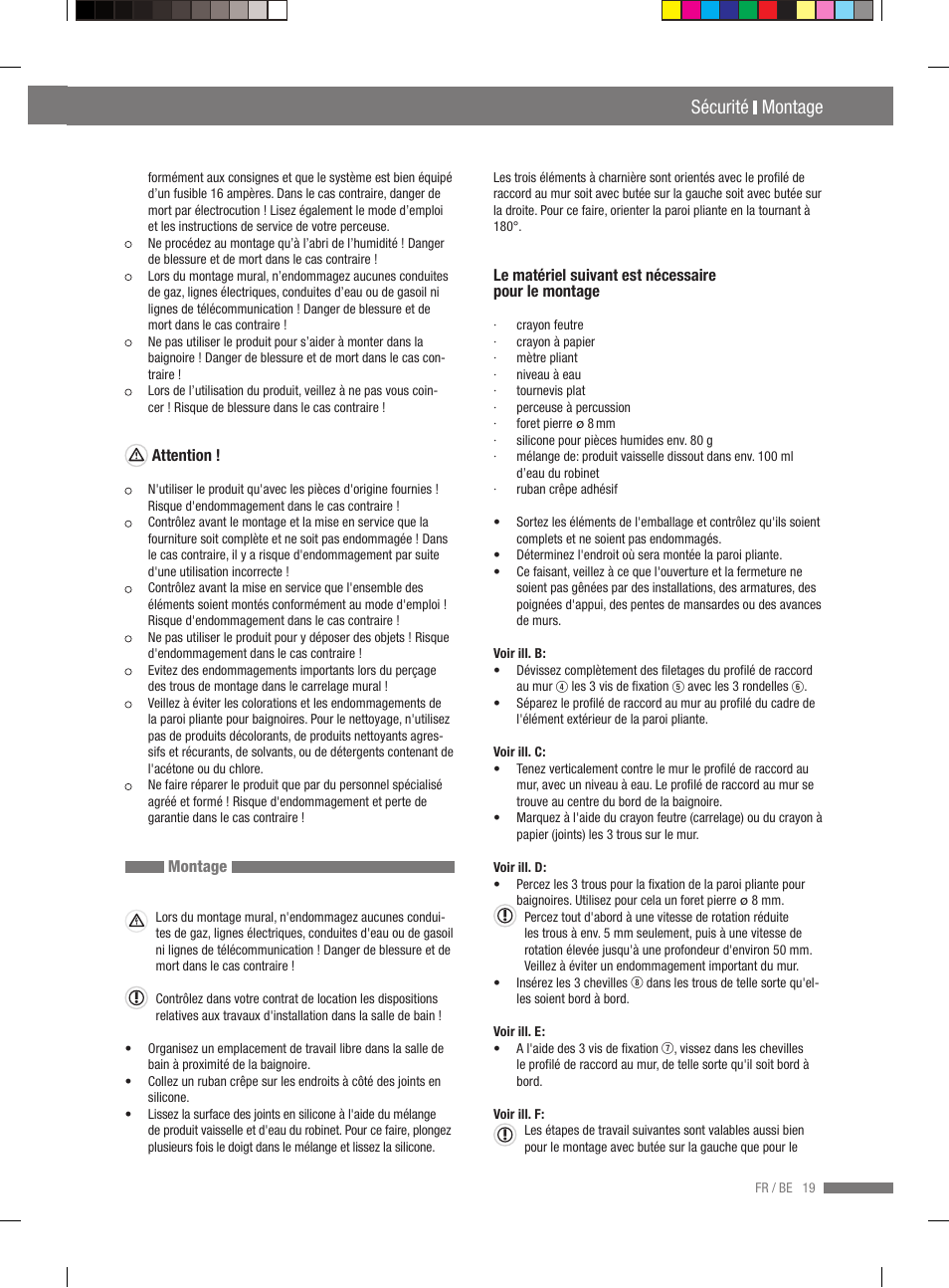 Sécurité montage, Introduction sécurité | Miomare VS3L User Manual | Page 17 / 70