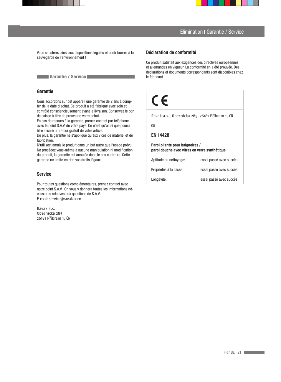 Elimination garantie / service | Miomare VS3L User Manual | Page 19 / 70