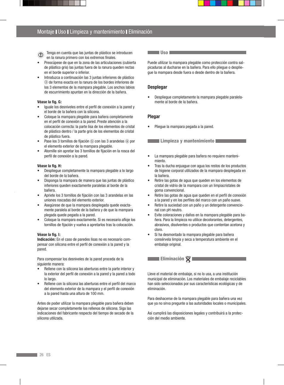 Garantía / atención al cliente, Montaje uso limpieza y mantenimiento eliminación | Miomare VS3L User Manual | Page 24 / 70