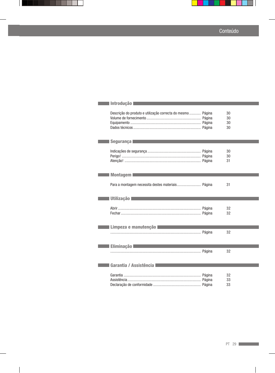 Conteúdo | Miomare VS3L User Manual | Page 27 / 70