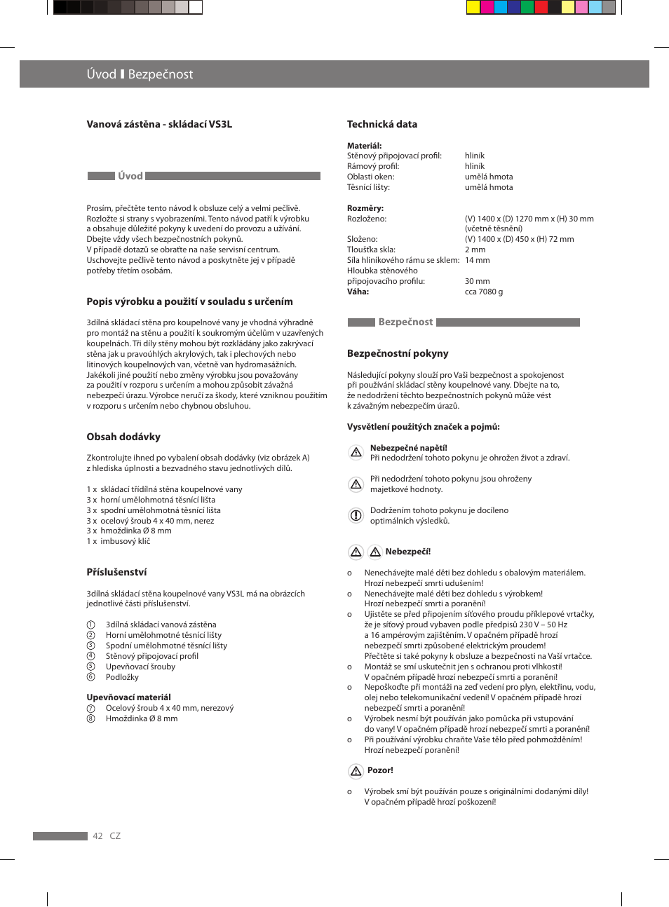 Úvod ι bezpečnost | Miomare VS3L User Manual | Page 40 / 70
