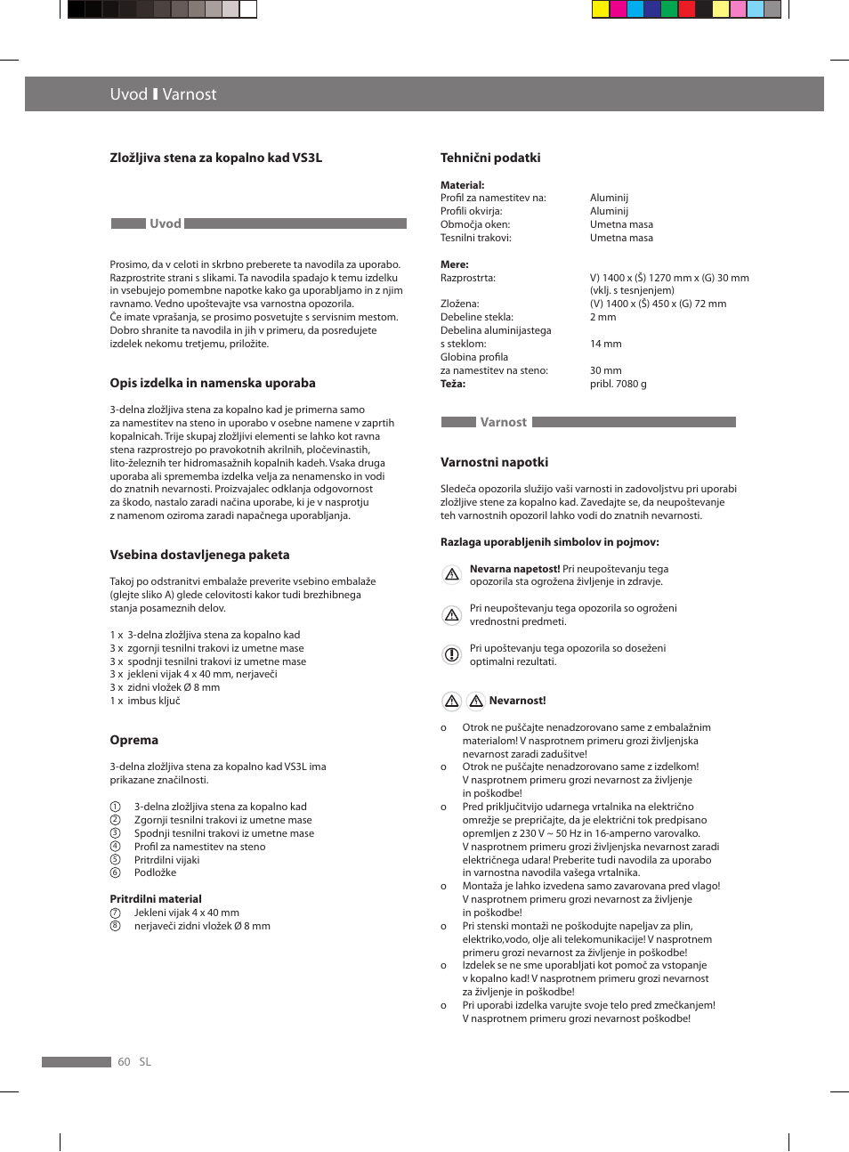 Uvod ι varnost | Miomare VS3L User Manual | Page 58 / 70