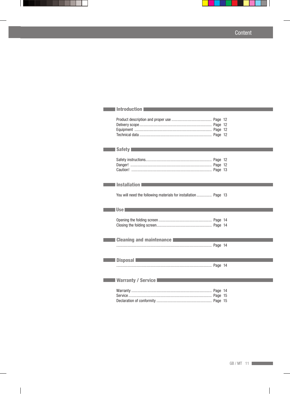 Content | Miomare VS3L User Manual | Page 9 / 70