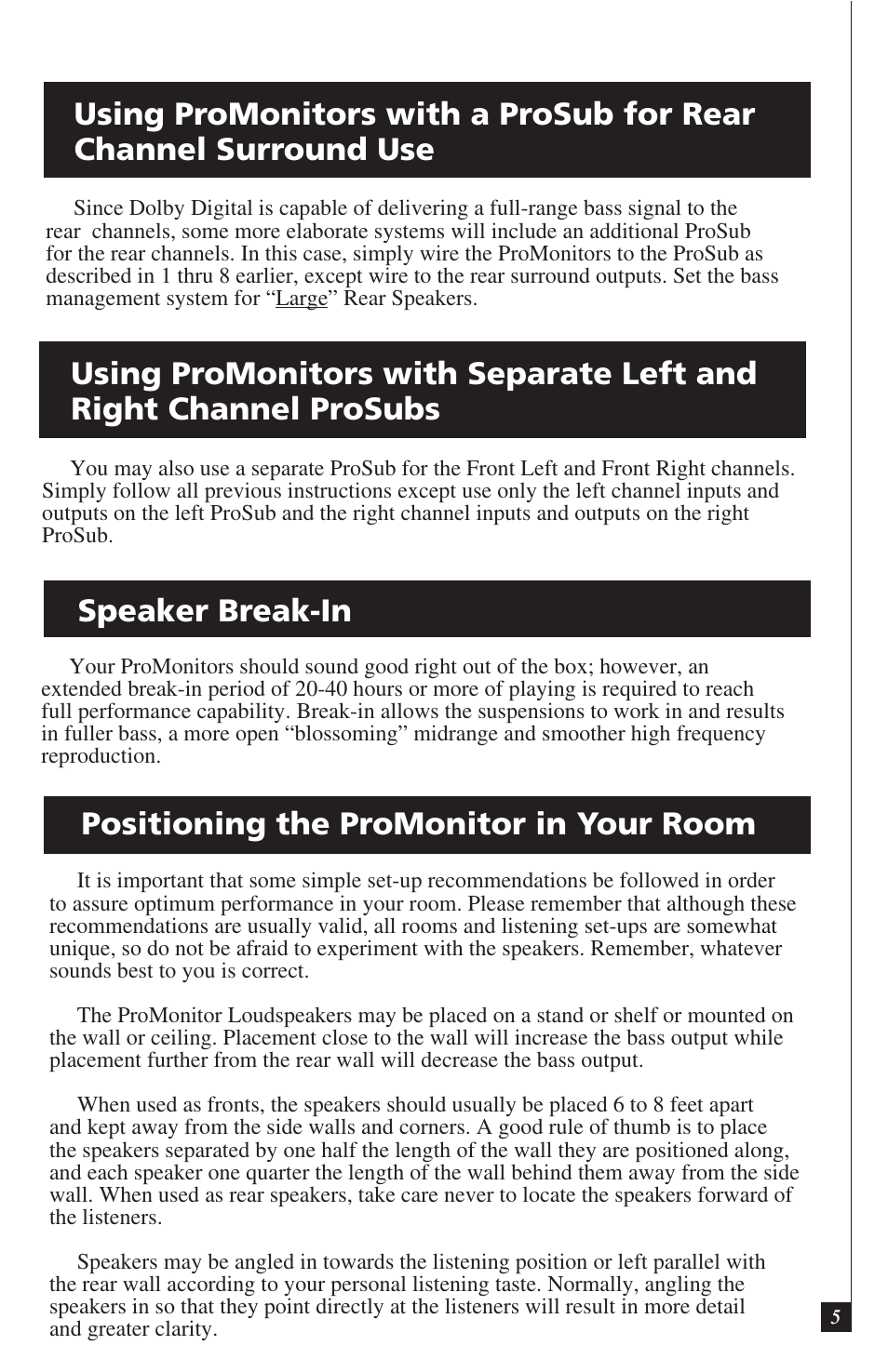 Definitive Technology ProMonitor 800 User Manual | Page 5 / 8