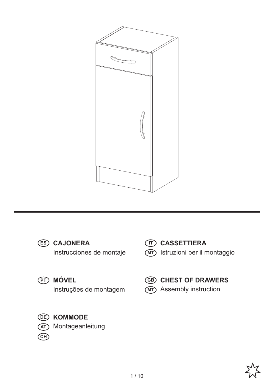 Miomare Side Cabinet User Manual | 10 pages