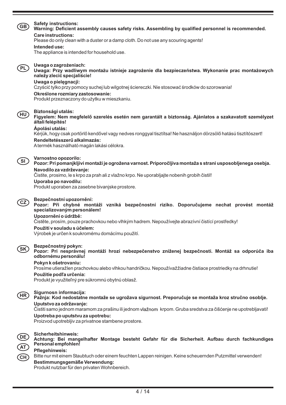 Miomare Under-Sink Bathroom Cabinet User Manual | Page 4 / 14