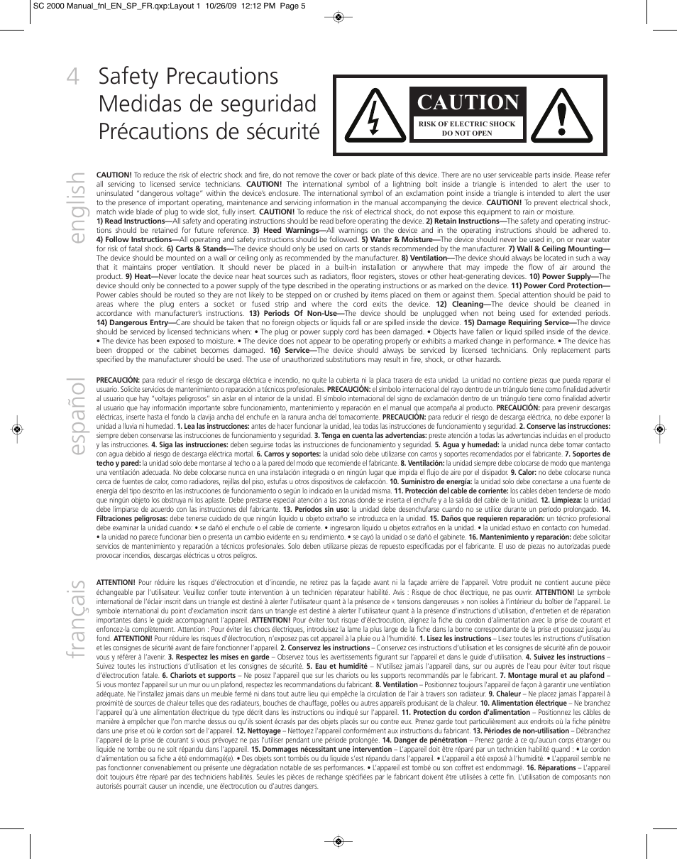 Definitive Technology SUPERCUBE 2000 User Manual | Page 4 / 12