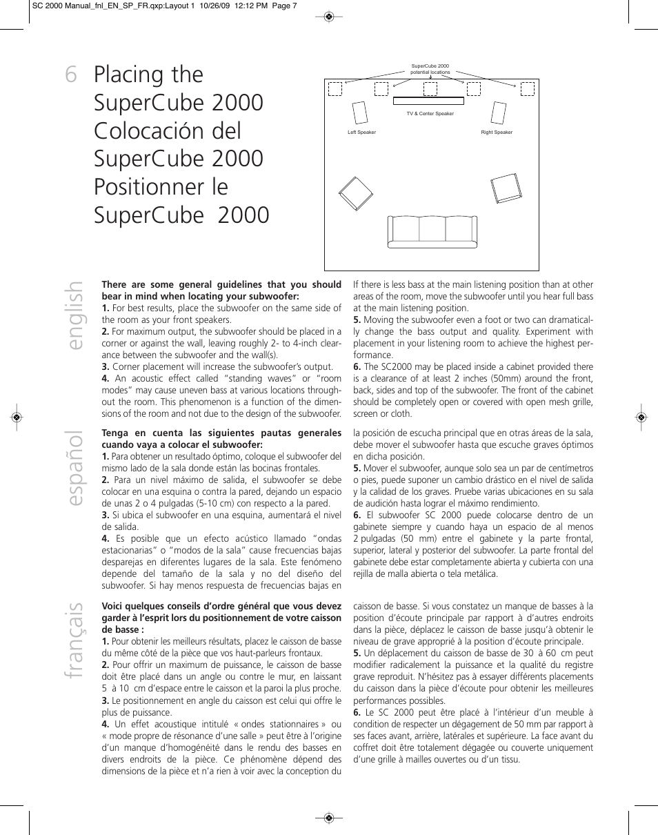 Definitive Technology SUPERCUBE 2000 User Manual | Page 6 / 12