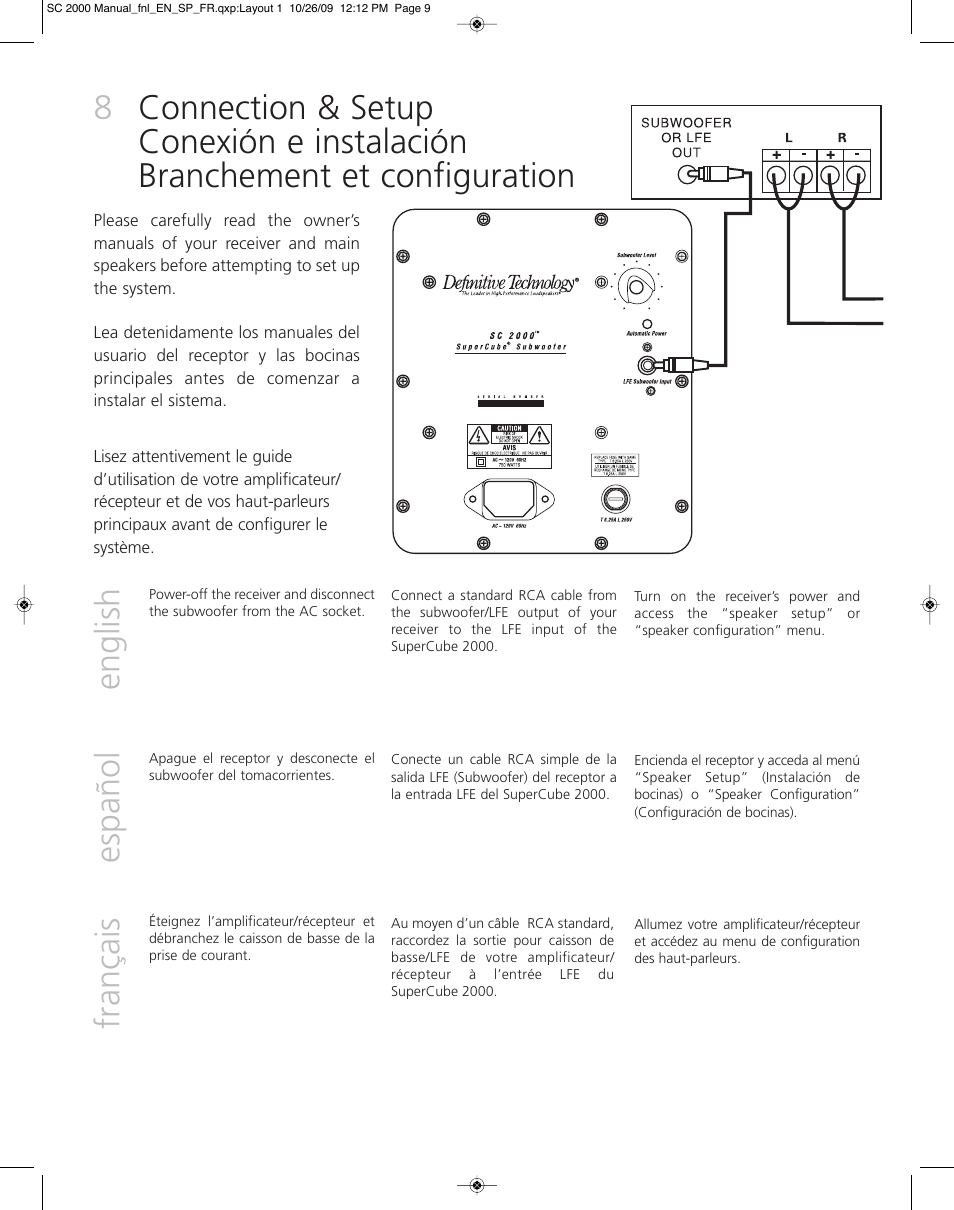 Definitive Technology SUPERCUBE 2000 User Manual | Page 8 / 12