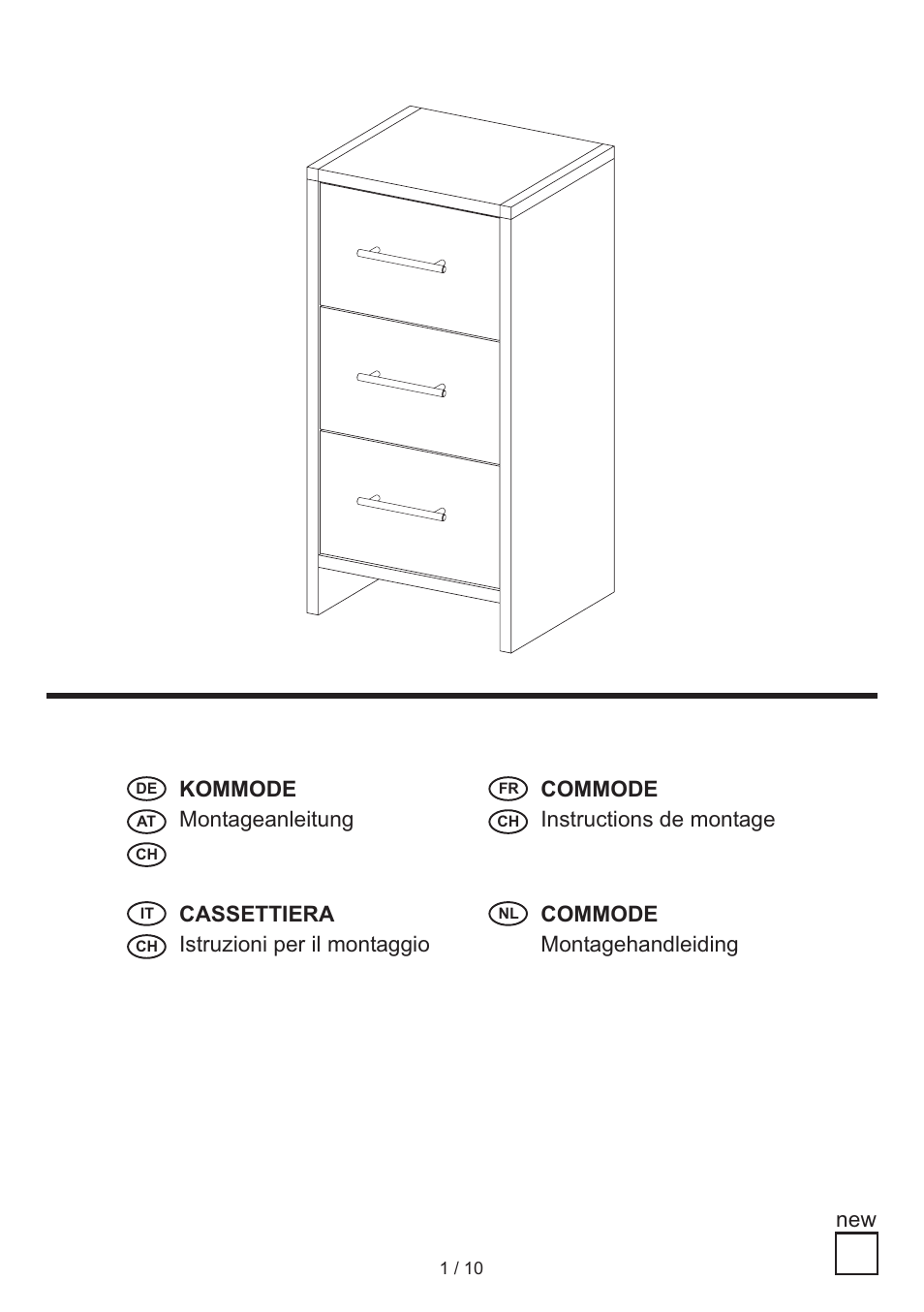 Miomare Bathroom Drawer Unit User Manual | 10 pages