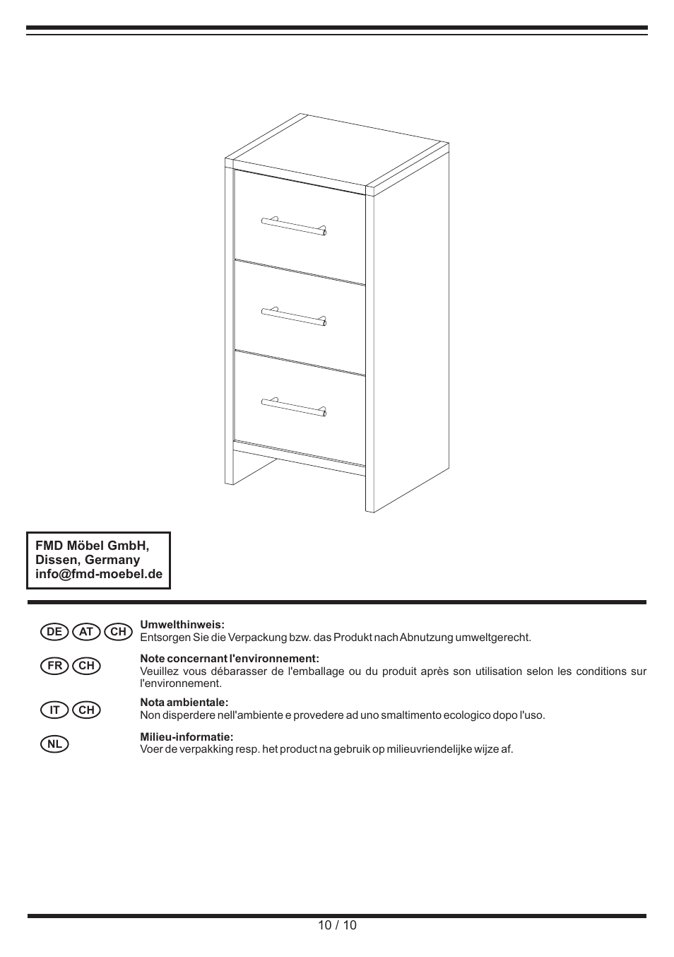 Miomare Bathroom Drawer Unit User Manual | Page 10 / 10