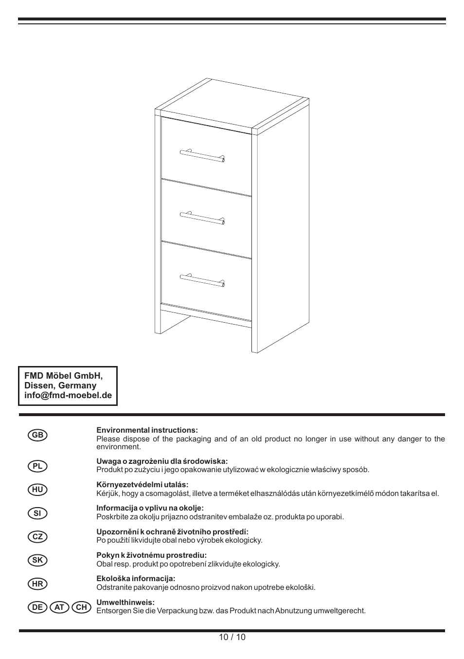 Miomare Bathroom Drawer Unit User Manual | Page 10 / 10