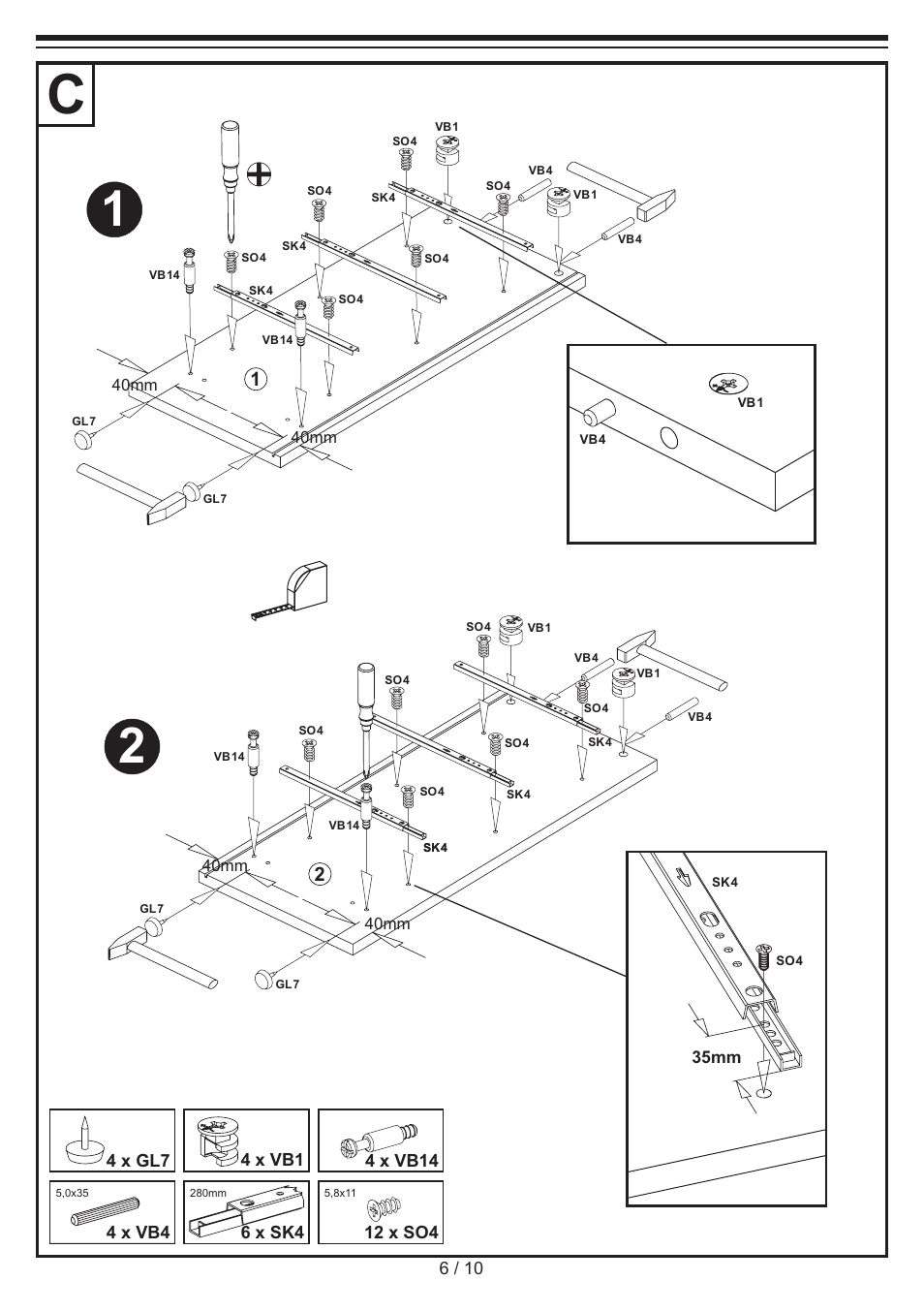 Miomare Bathroom Drawer Unit User Manual | Page 6 / 10