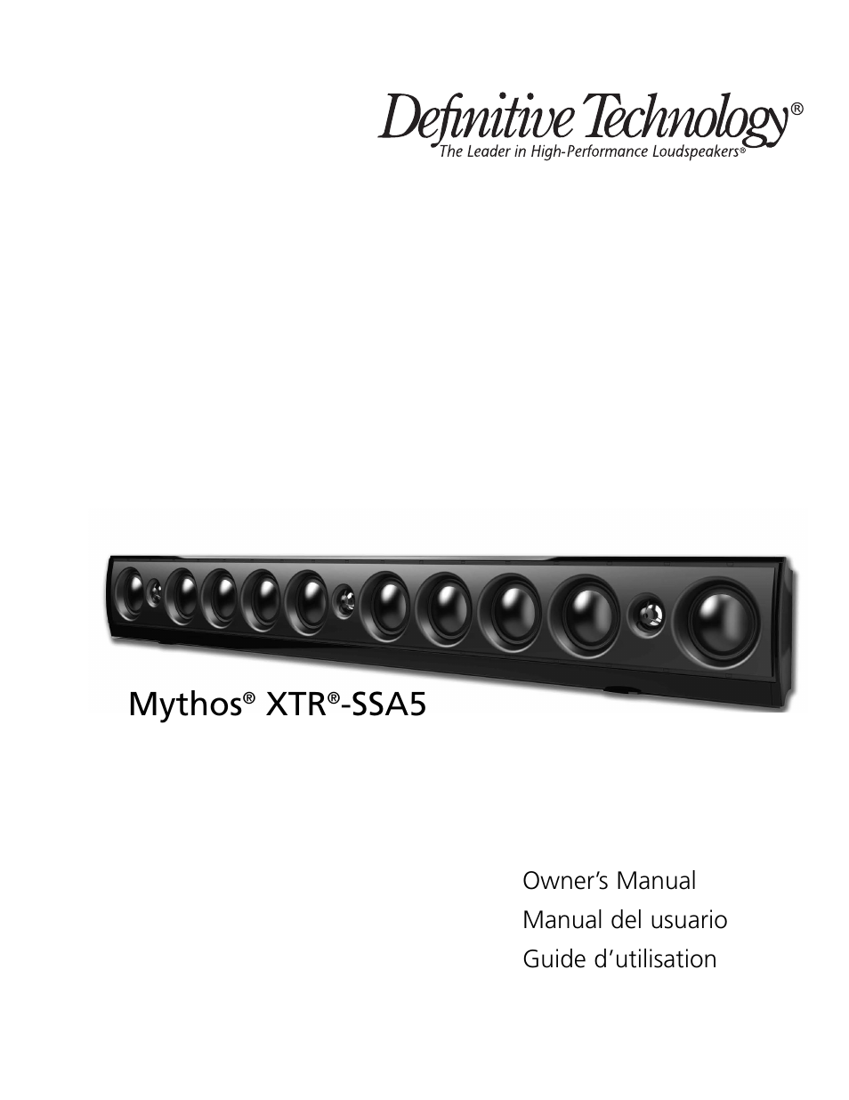 Definitive Technology MYTHOS XTR-SSA5 User Manual | 16 pages