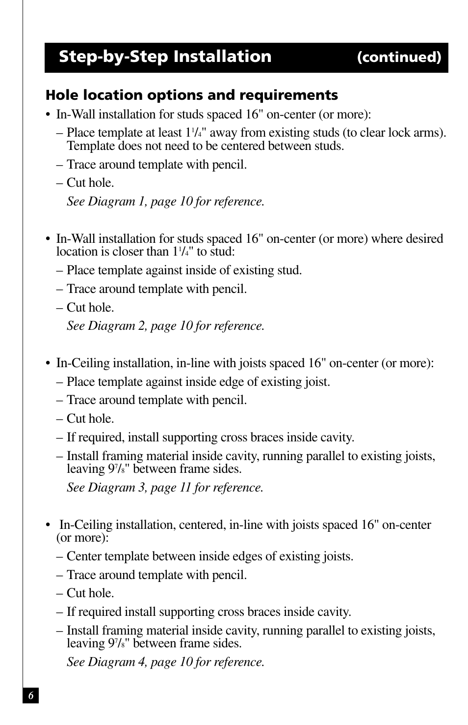 Step-by-step installation | Definitive Technology UIW RSS II User Manual | Page 6 / 13