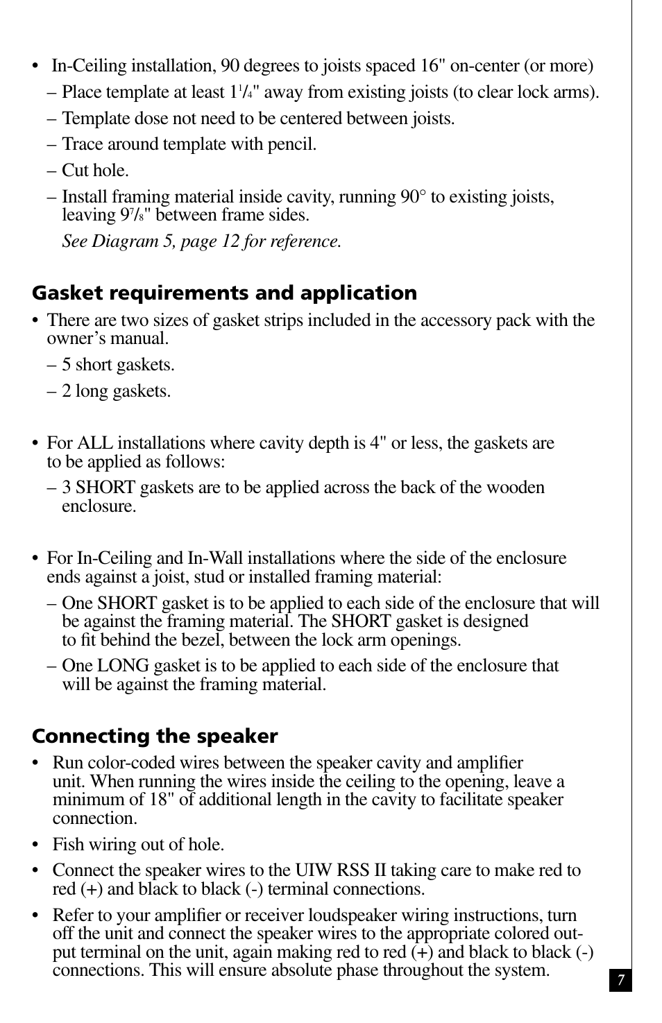 Definitive Technology UIW RSS II User Manual | Page 7 / 13