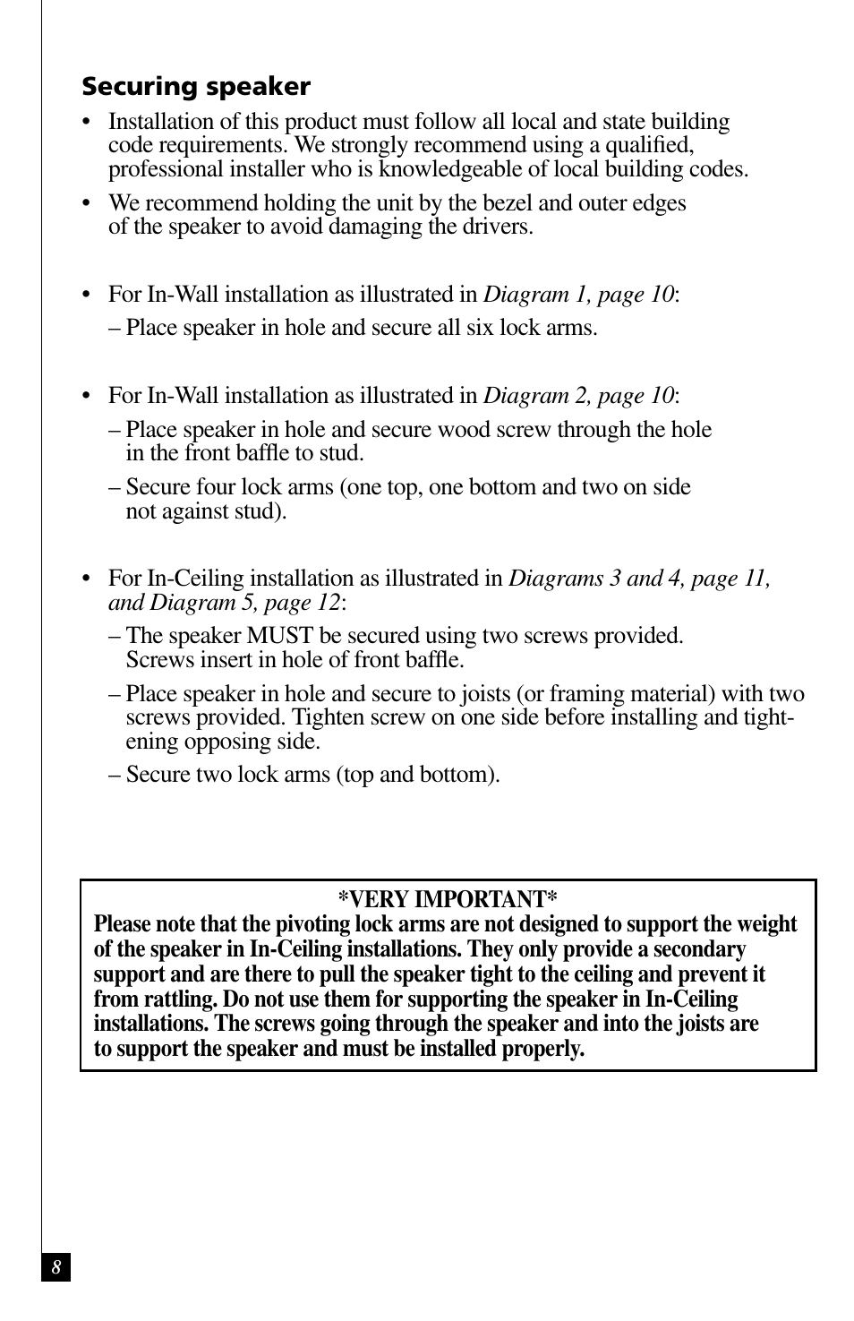 Definitive Technology UIW RSS II User Manual | Page 8 / 13