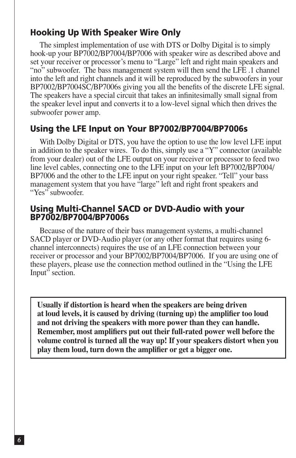 Definitive Technology DEFINITIVE BP7004 User Manual | Page 6 / 12