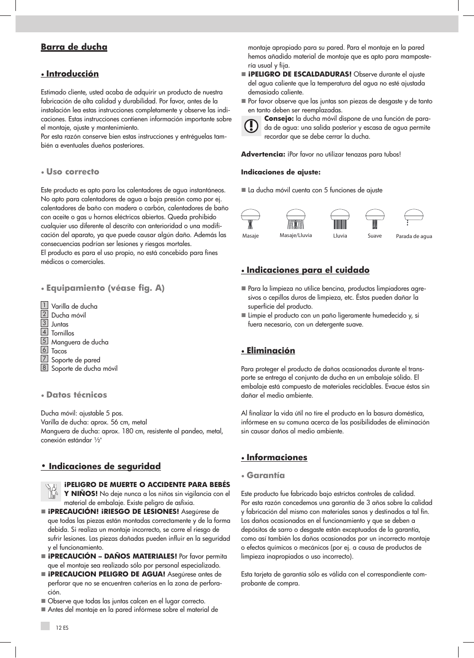 Miomare Shower Set User Manual | Page 12 / 19