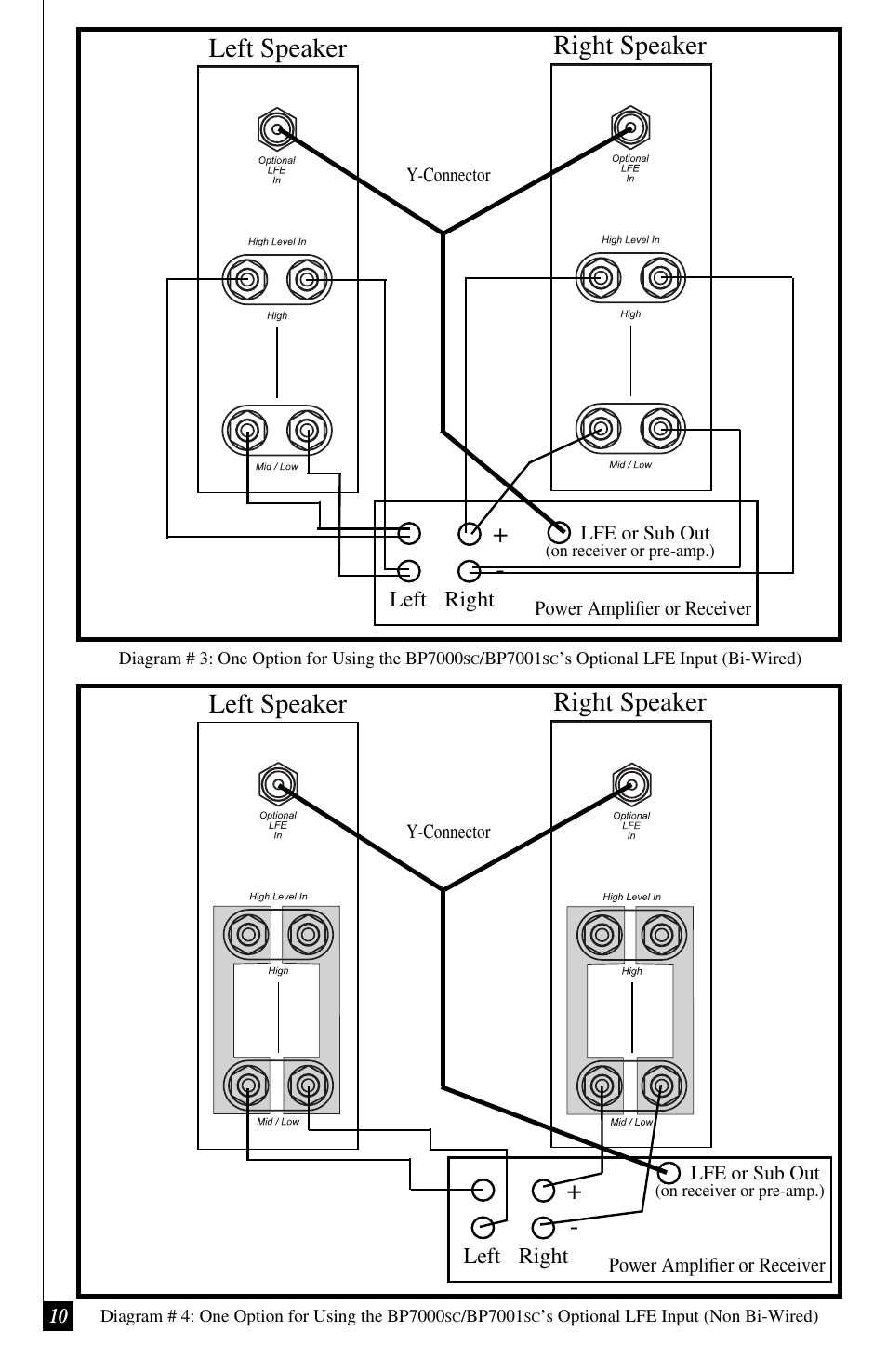 Left speaker right speaker | Definitive Technology BP7001SC User Manual | Page 10 / 15