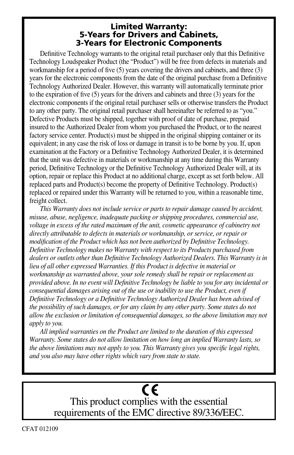 Definitive Technology BP7001SC User Manual | Page 15 / 15
