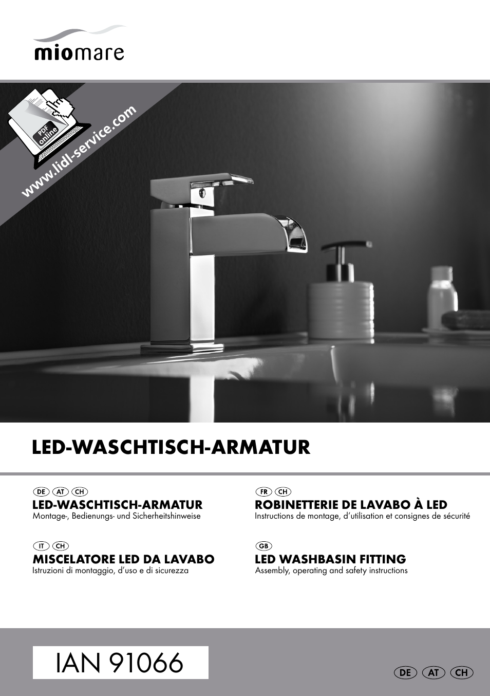 Miomare LED Washbasin Fitting / LED Bath/Shower Fitting User Manual | 37 pages