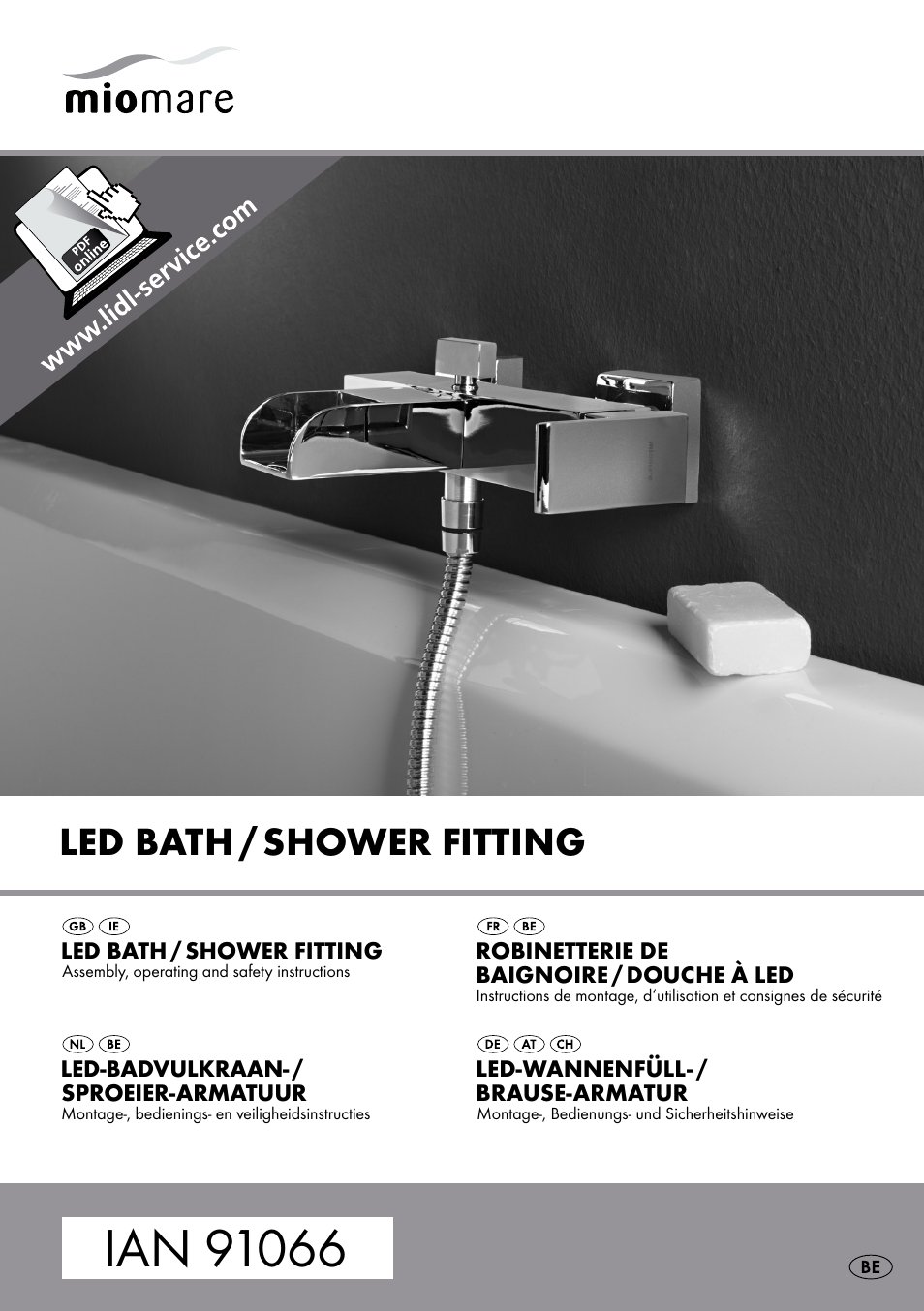 Miomare LED Washbasin Fitting / LED Bath/Shower Fitting User Manual | 38 pages