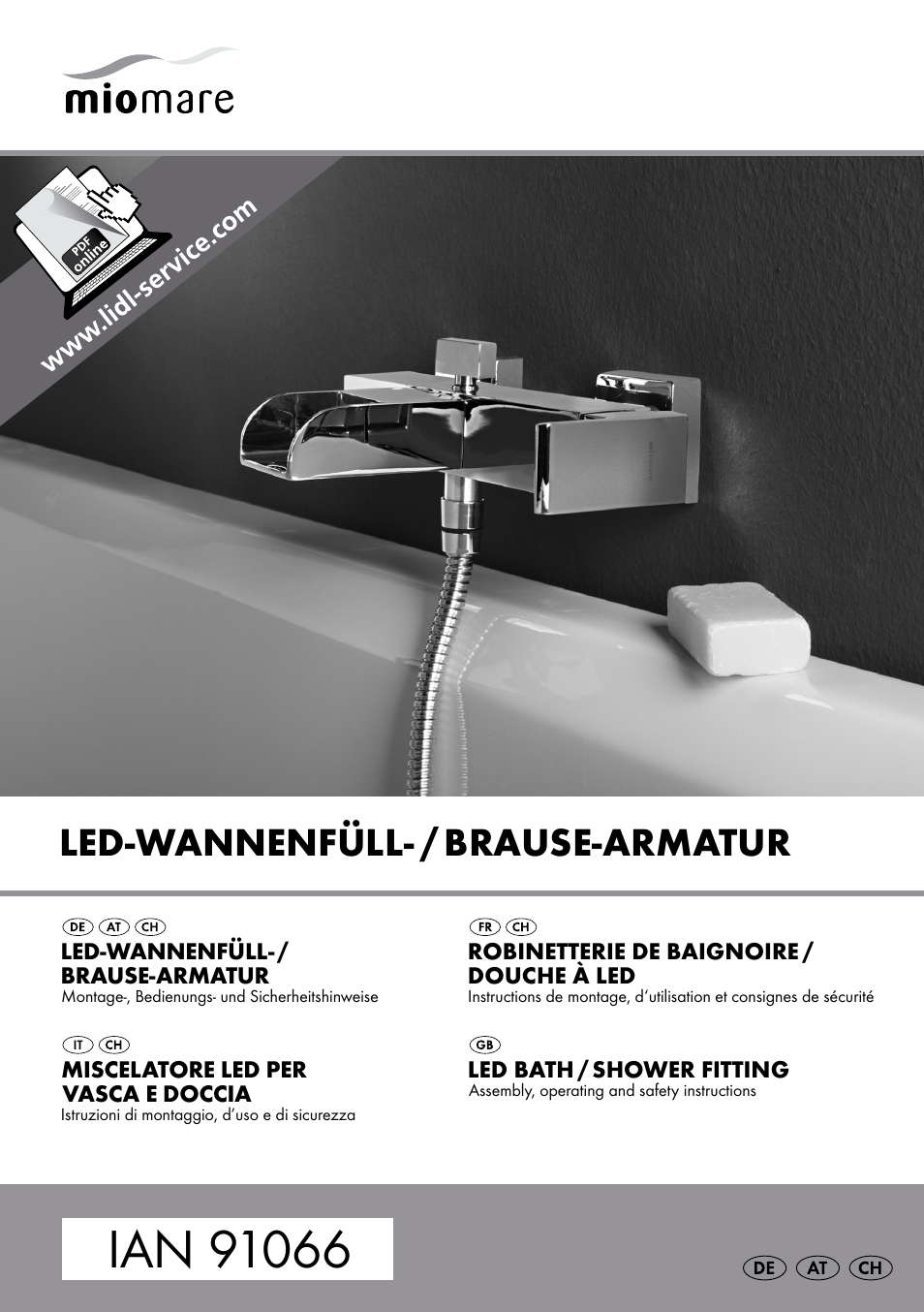 Miomare LED Washbasin Fitting / LED Bath/Shower Fitting User Manual | 38 pages