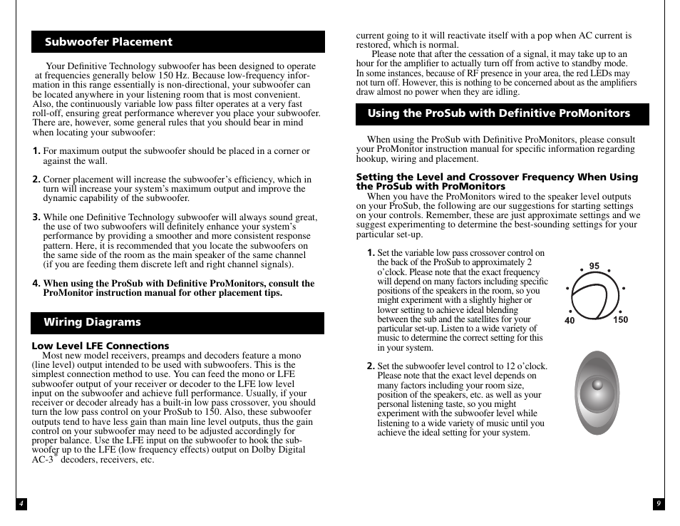 Definitive Technology PROSUB 800/1000 User Manual | Page 9 / 12