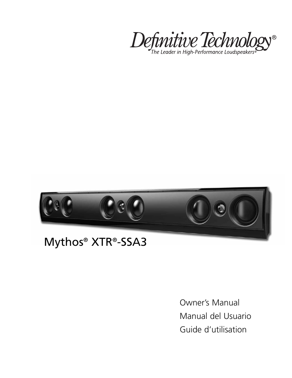 Definitive Technology Mythos XTR-SSA3 User Manual | 16 pages