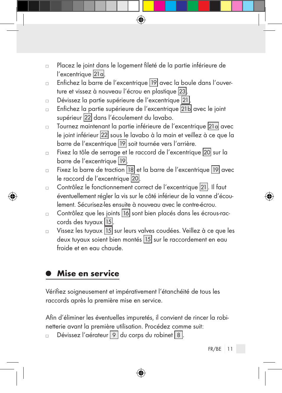 Mise en service | Miomare Single-lever mixer User Manual | Page 11 / 69