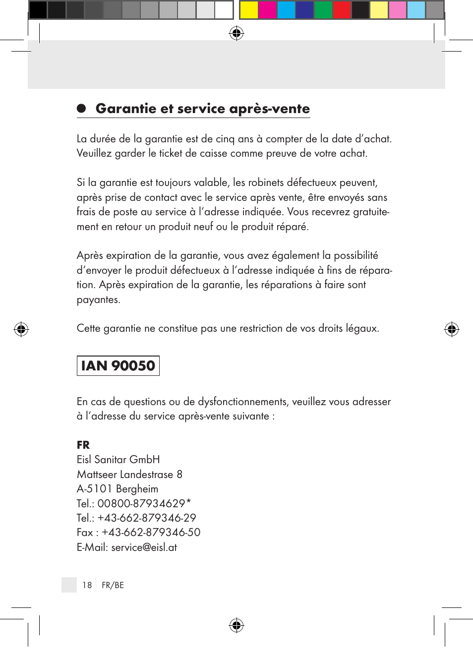 Garantie et service après-vente | Miomare Single-lever mixer User Manual | Page 18 / 69