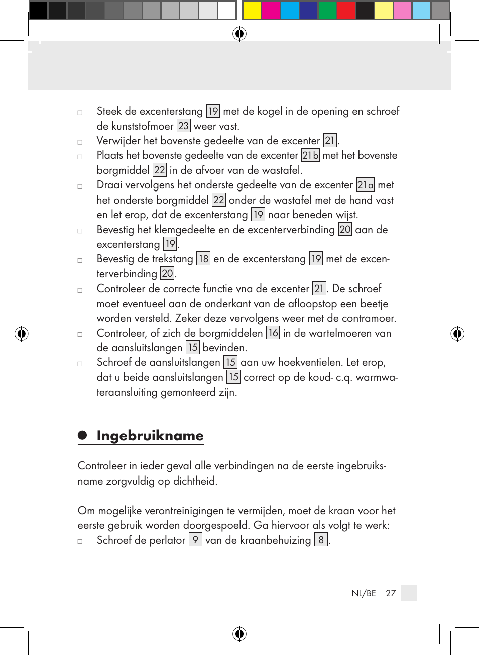 Ingebruikname | Miomare Single-lever mixer User Manual | Page 27 / 69