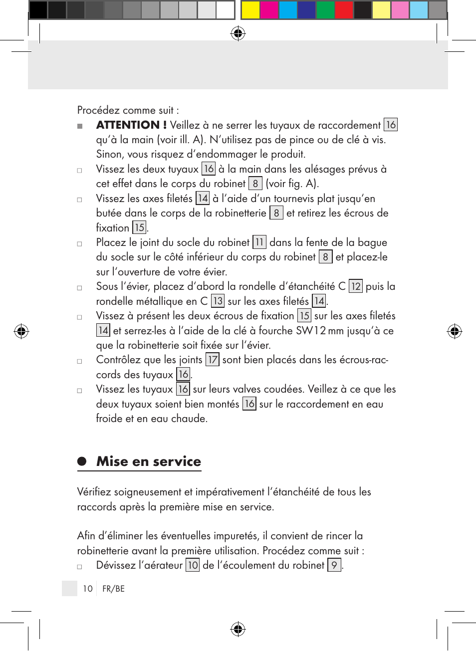 Mise en service | Miomare Single-lever mixer User Manual | Page 10 / 65