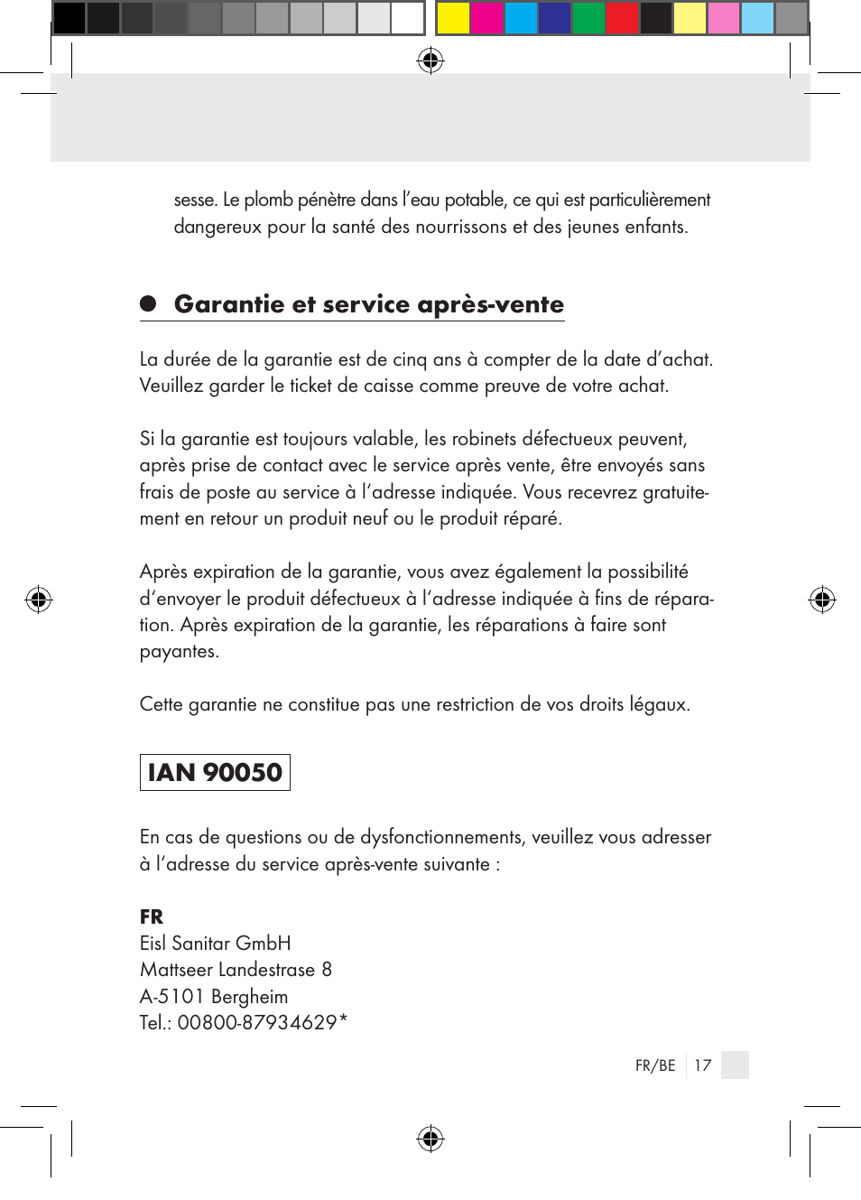 Garantie et service après-vente | Miomare Single-lever mixer User Manual | Page 17 / 65