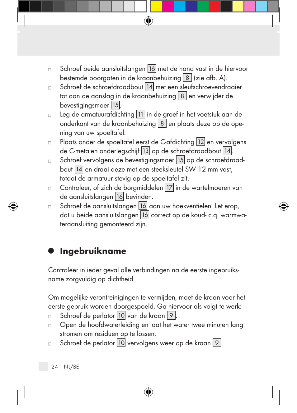 Ingebruikname | Miomare Single-lever mixer User Manual | Page 24 / 65