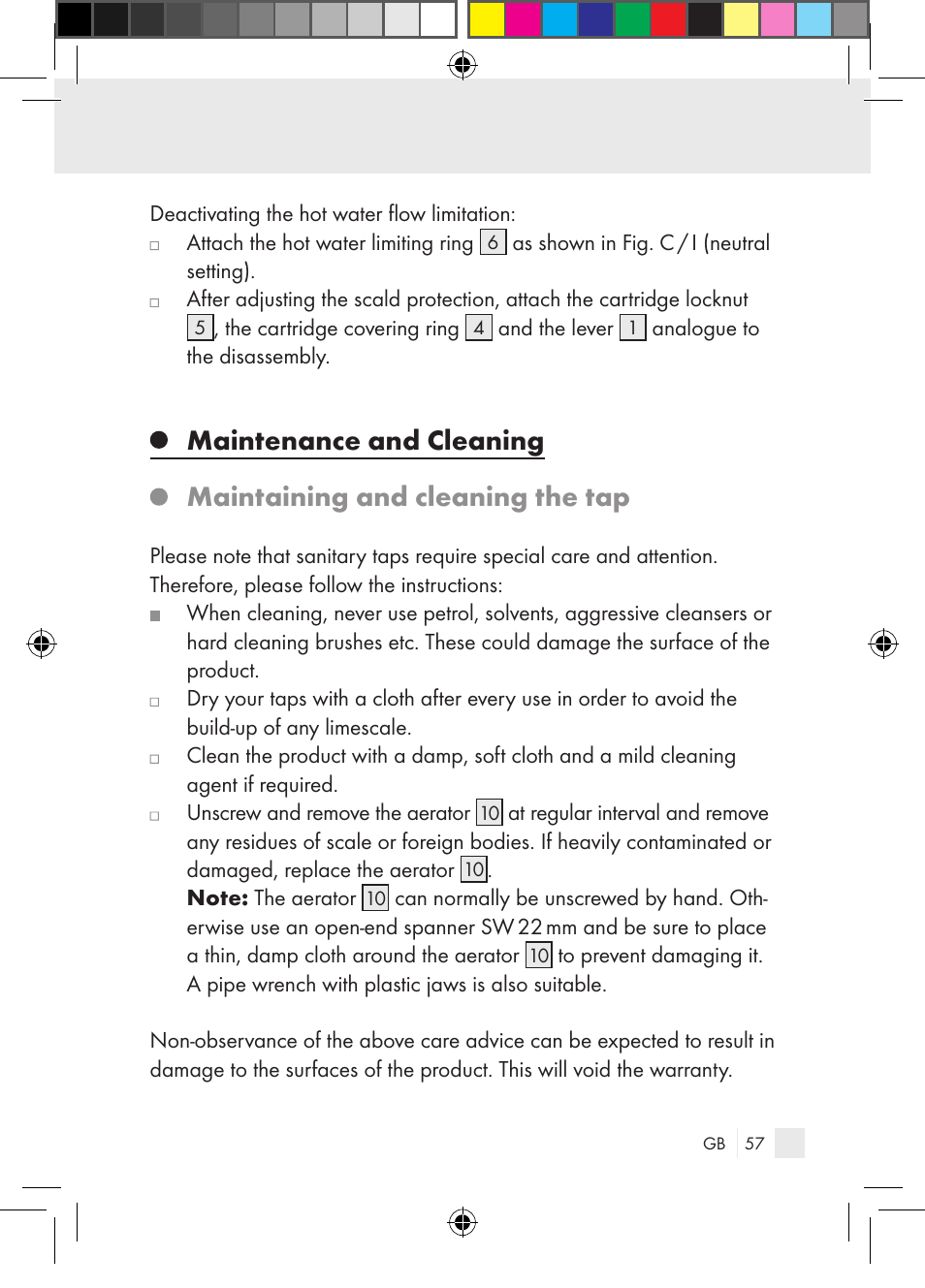 Miomare Single-lever mixer User Manual | Page 57 / 65