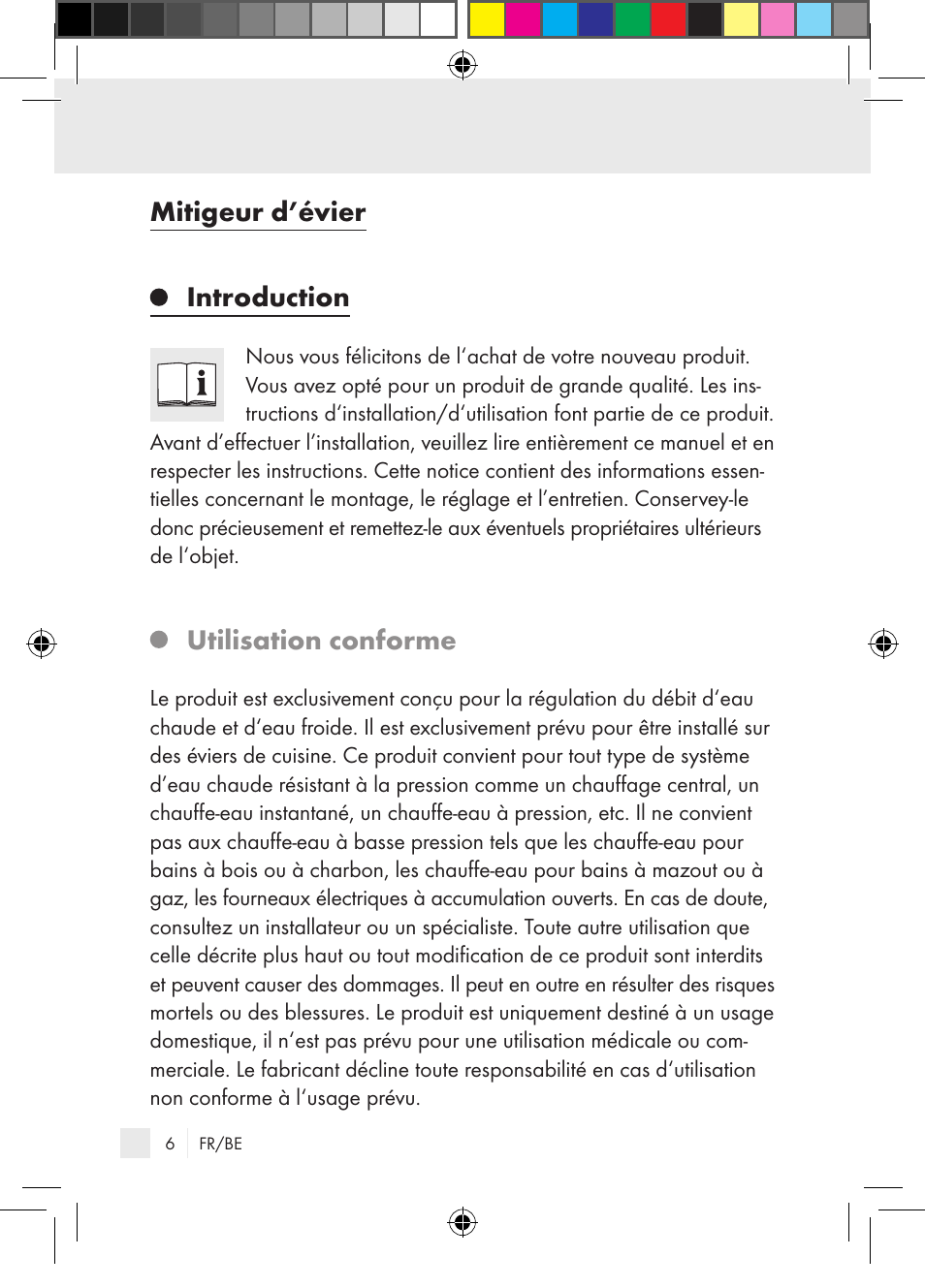 Mitigeur d’évier introduction, Utilisation conforme | Miomare Single-lever mixer User Manual | Page 6 / 65