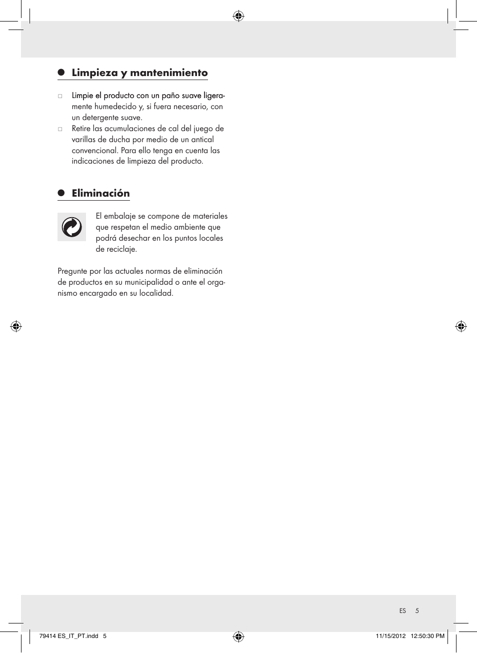 Limpieza y mantenimiento, Eliminación | Miomare Z29601GB User Manual | Page 5 / 20