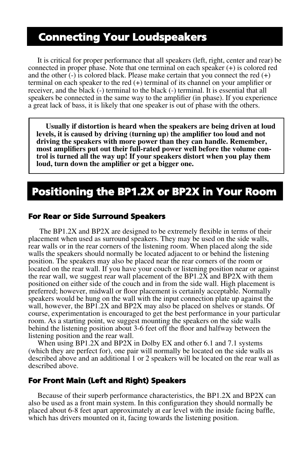 Definitive Technology BP2X User Manual | Page 2 / 4