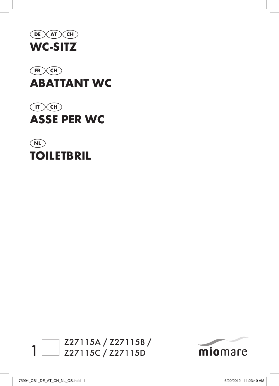 Miomare Z27115A / Z27115B / 3 Z27115C / Z27115D User Manual | 6 pages