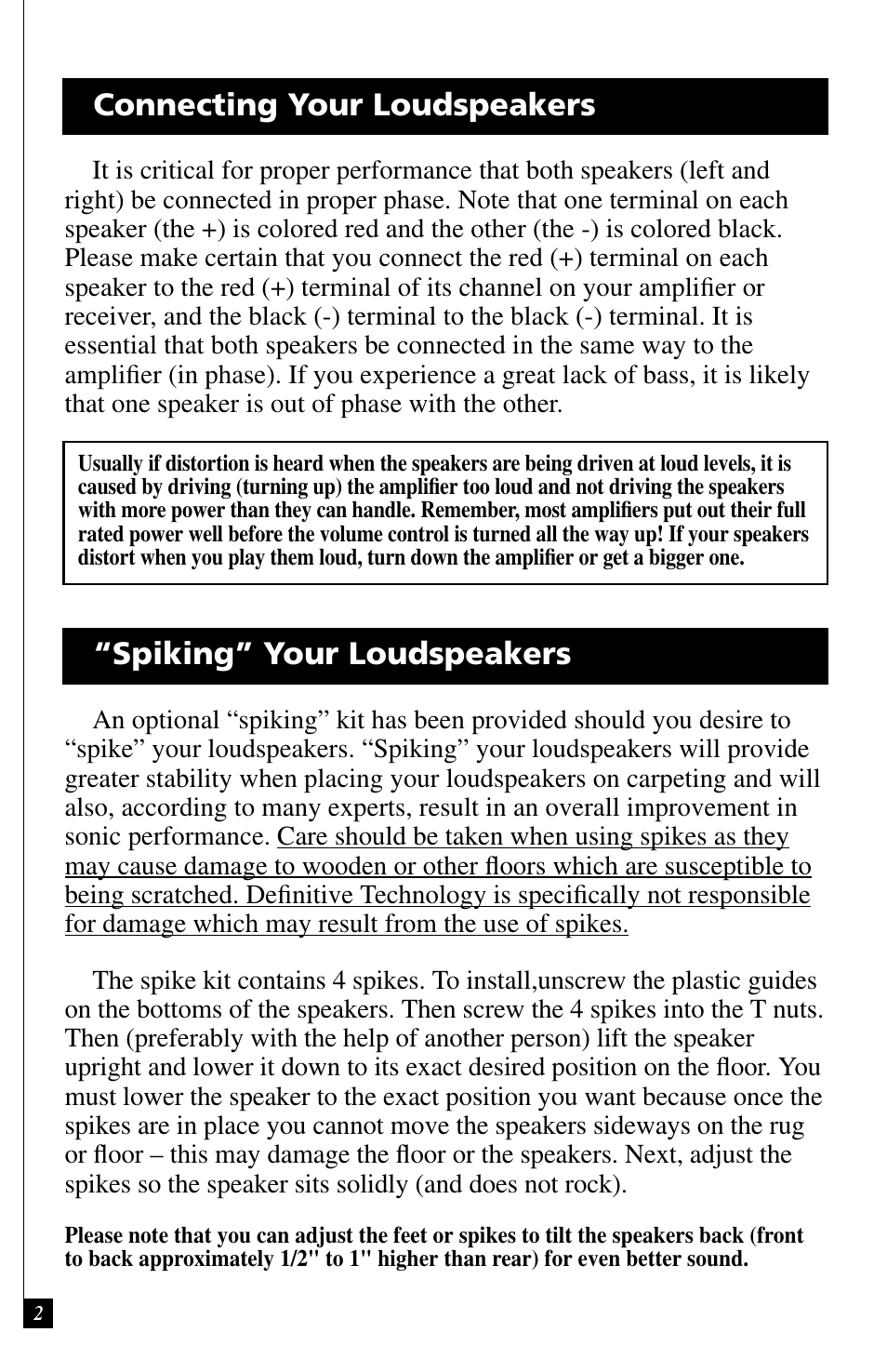 Definitive Technology BP10B User Manual | Page 3 / 6