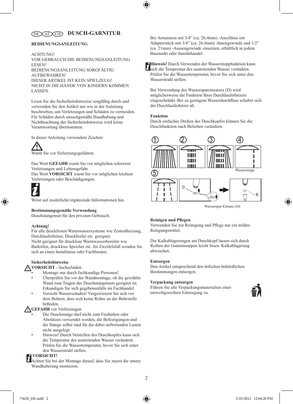 Dusch-garnitur | Miomare H10102GB User Manual | Page 3 / 7